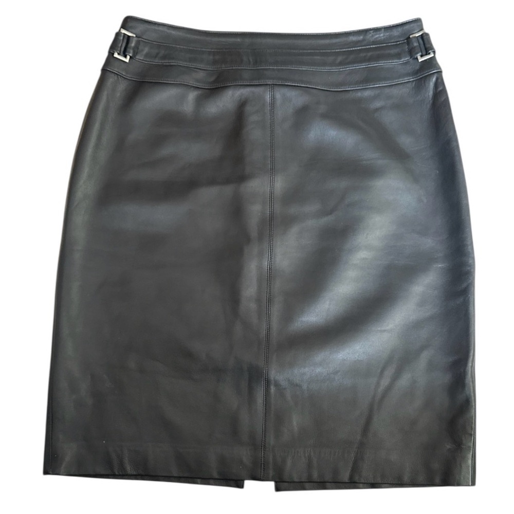 Valerie Separates Genuine Leather Skirt – Size 8 – Y2K Silver Buckle Detail